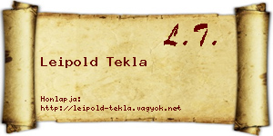 Leipold Tekla névjegykártya
